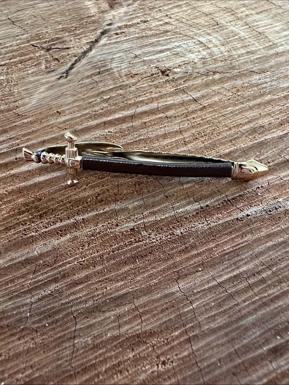 Gold and Black Sword Tie Bar - Men Accessories
